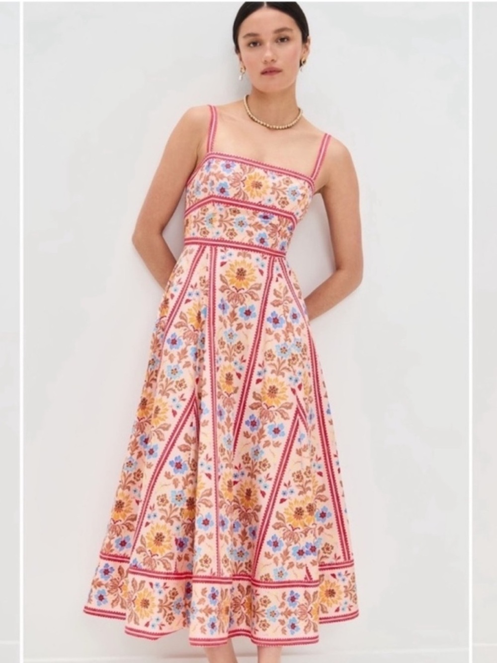 Hill House Margot in pink floral block stripe XXL